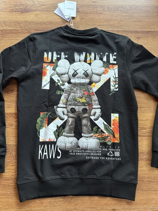 Мъжка,памучна,черна блуза OFF White с голяма щампа на гърба