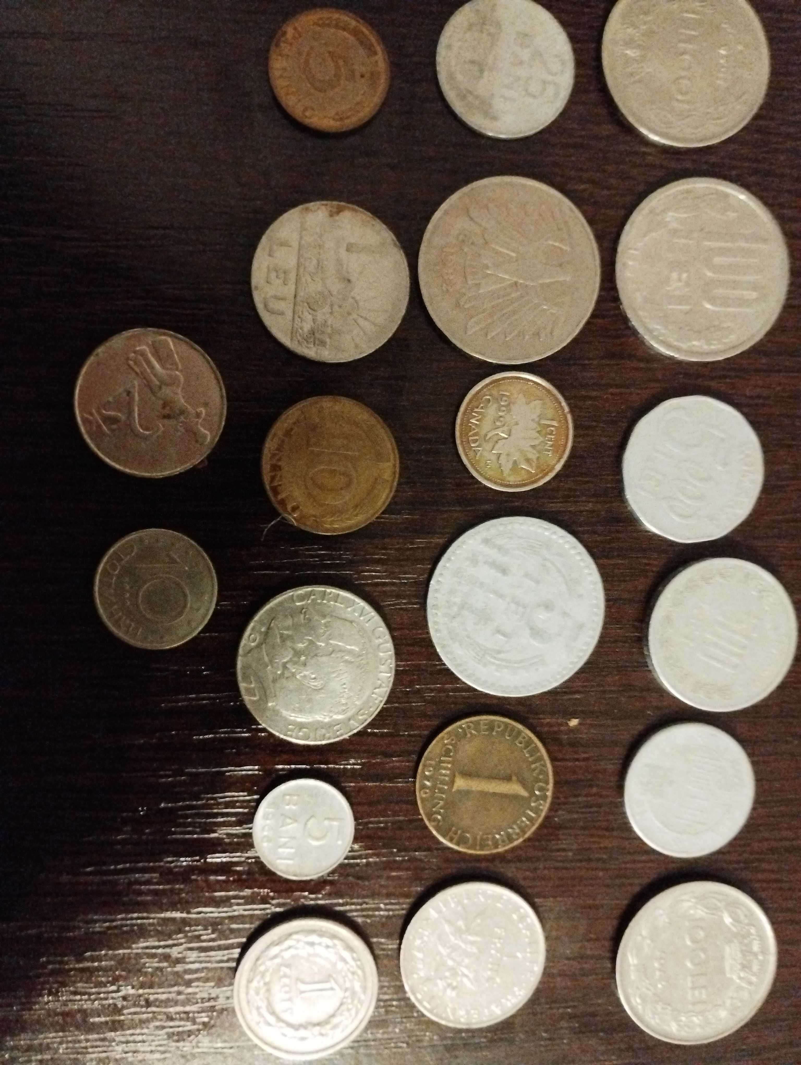 Vând monede vechi romanesti sí straine din 1943-2000