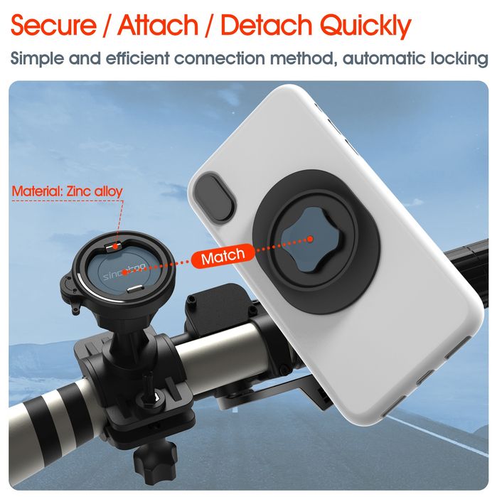 Suport telefon lockon eliberare rapidă rotativ bicicleta quad lock mtb