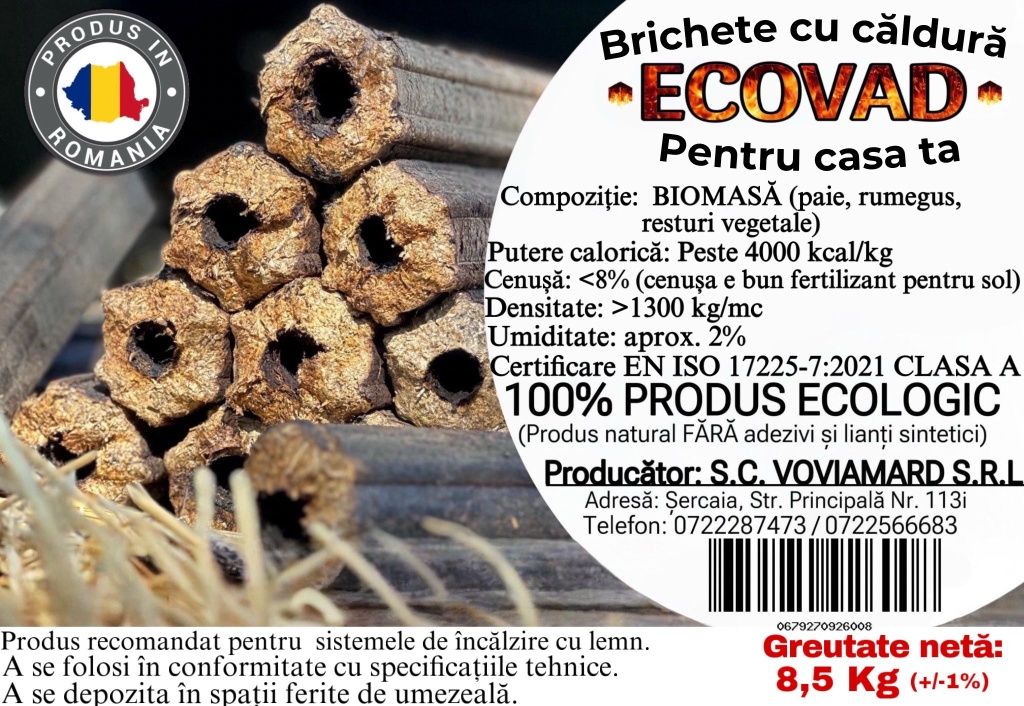 Brichete ECOVAD - Cutie 8,5 kg