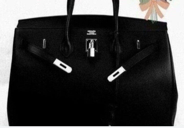 Geanta damă,40cm L,accesorii metalice, model Birkin, saculet, etichetă