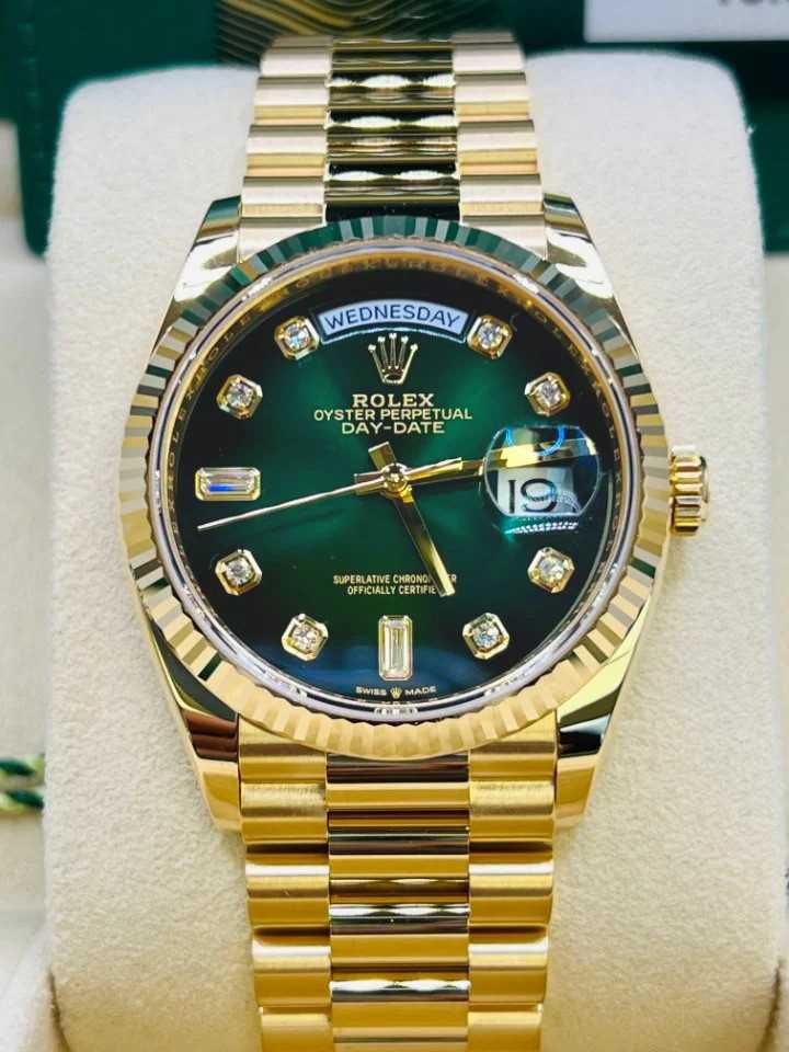 Rolex President Gold Green Day - Date