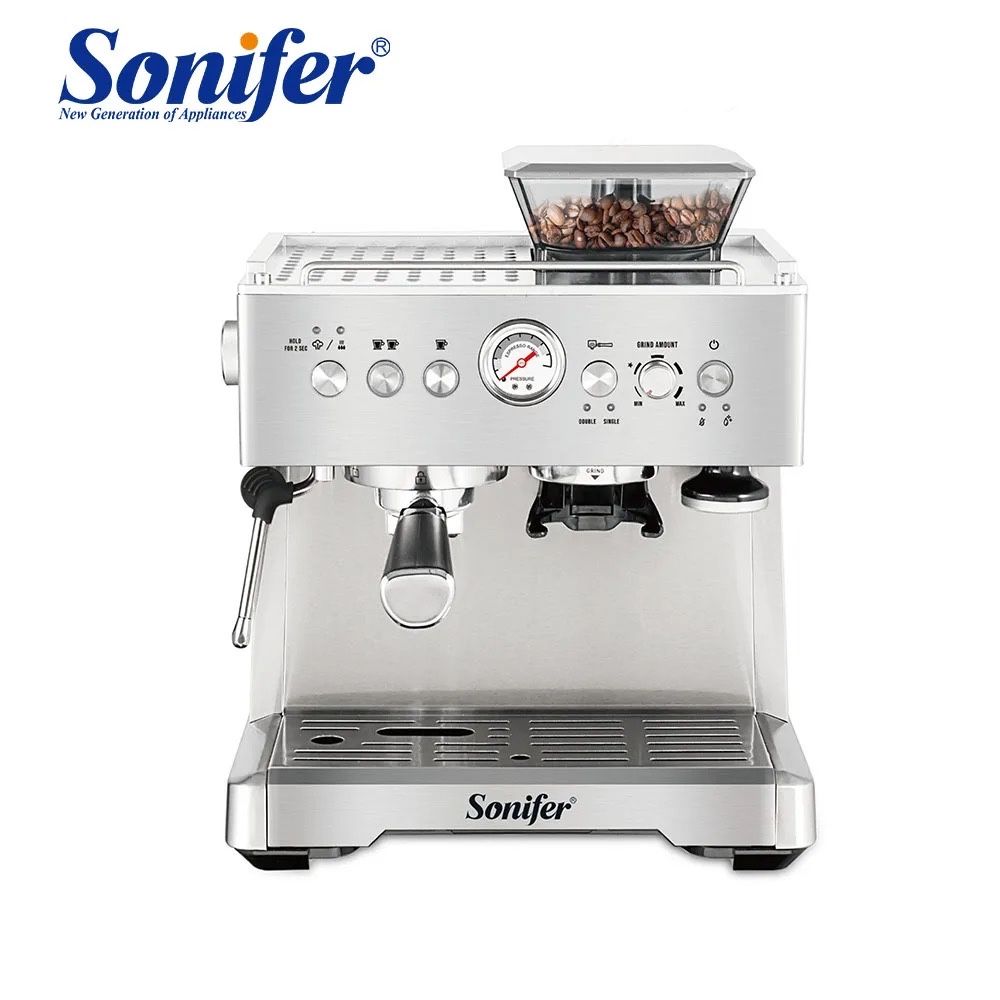 Электрическая кофемашина эспрессо с кофемолкой Sonifer SF-3572