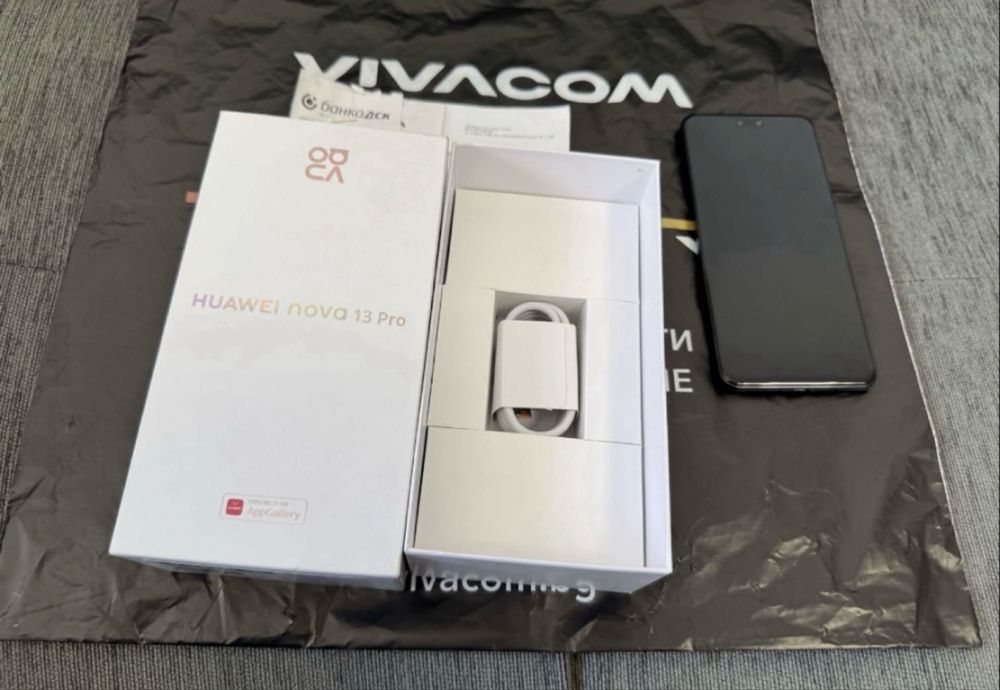 КАТО НОВ 512GB Huawei Nova 13 PRO Vivacom Гаранция 2027 г. Black