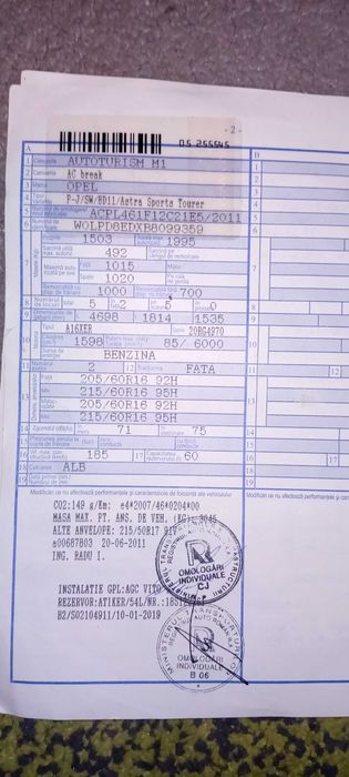 Opel astra j cu gpl omologat