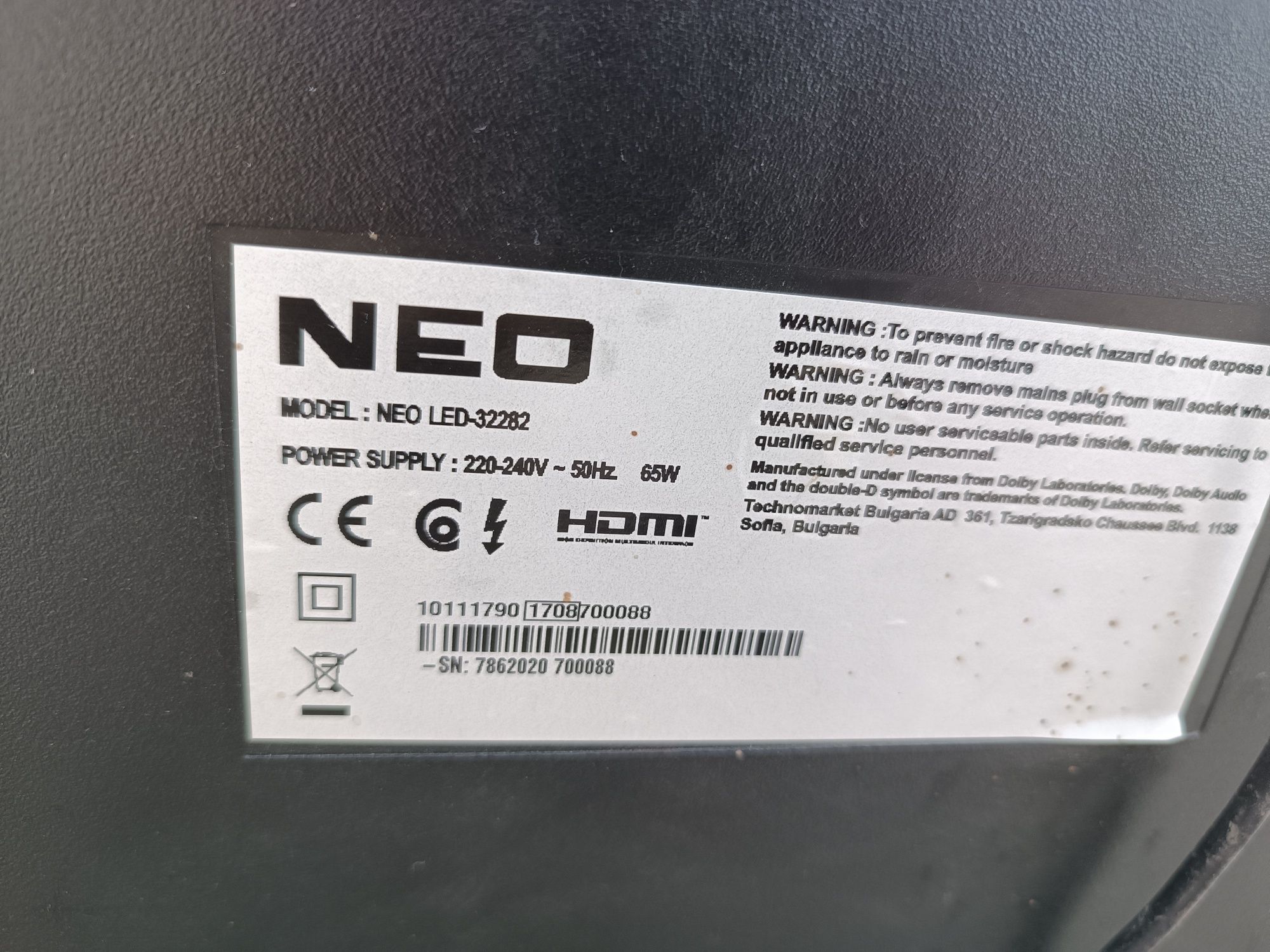 Телевизор Neo 32" за части