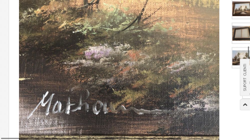 Tablou,pictura franceza,in ulei pe panza,peisaj,rama din lemn,semnat