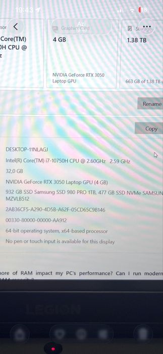 Laptop Gaming Lenovo Legion 5