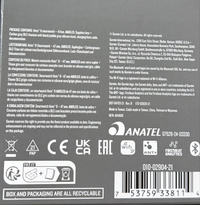 Vand garmin fenix 8 47mm