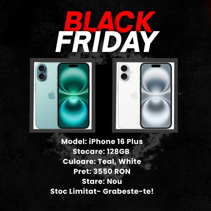 Black Friday!!! iPhone 16 Plus 128gb Teal/White Neverlocked/Garantie