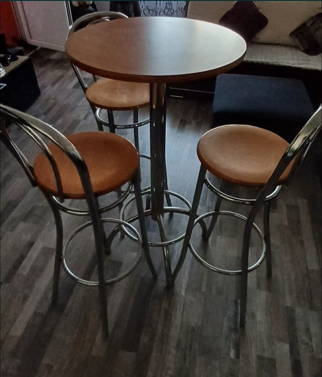 Masă Bistro/Bar rotundă cu 3 scaune