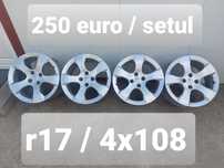 Jante aluminiu ORIGINALE r17 / gama PEUGEOT / CITROEN / 4x108 / ET 29