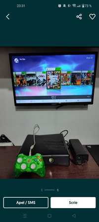 Vand xbox 360 slim hard 500 plus 75 jocuri modata