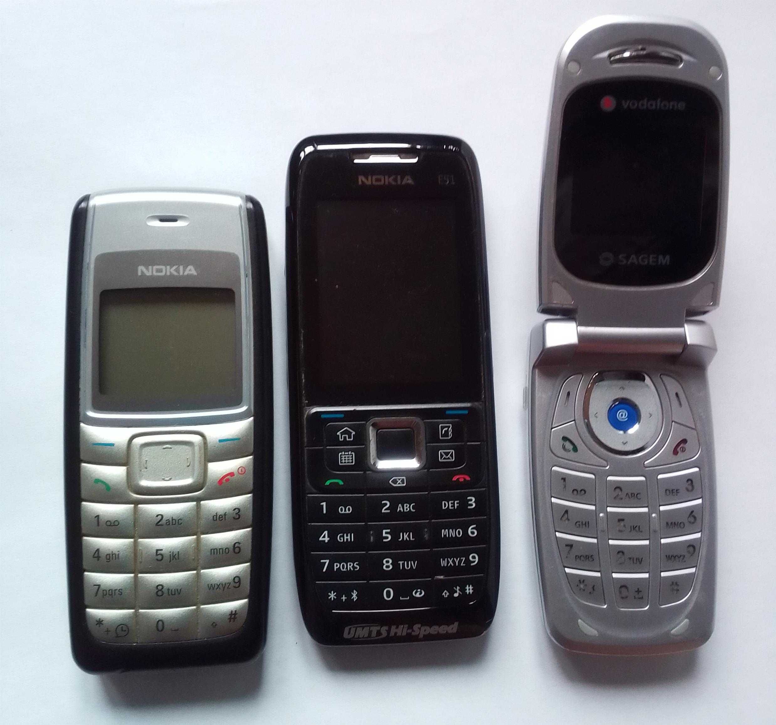 3 telefoane (Nokia E51-1, Nokia 1110i și Sagem My C2-3), defecte