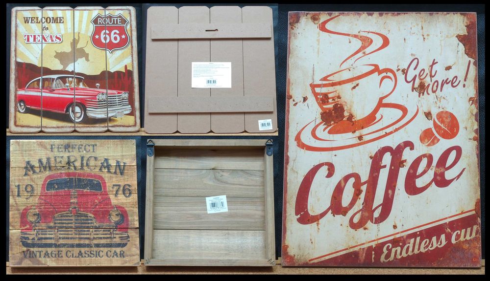 Метални; Емайлирани и Дървени Табели Винтидж Стил