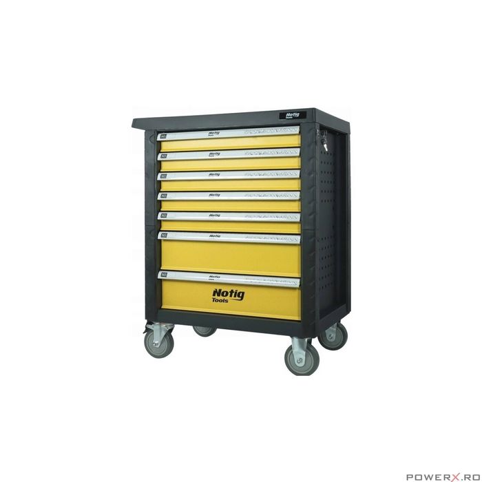 Dulap scule profesional, 7 sertare, echipat cu 156 piese NOTIG