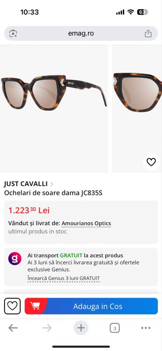 JUST CAVALLI  Ochelari de soare dama JC835S