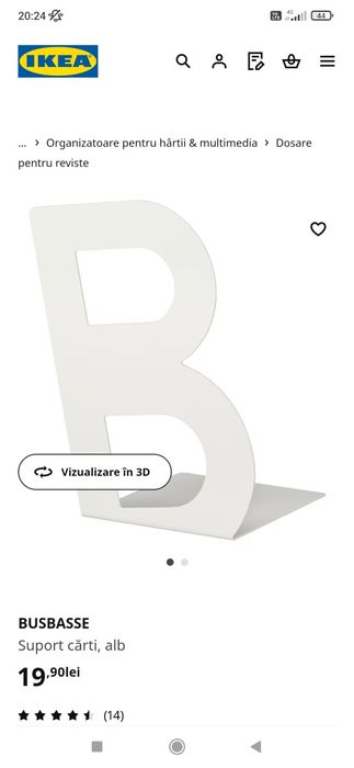 Suport cărți IKEA BUSBASSE albe / negre
