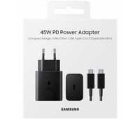 3xAdaptor incarcator Samsung Original 45W Fast Charge + Cablu Usb C 1m