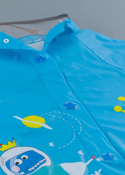 Детски дъждобран с динозавър, Син Цвят