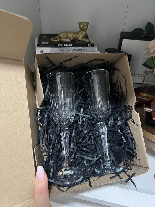 Pahare pahar sampanie flute cristal bohemia cadou miri nunta