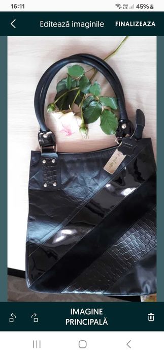 Geanta piele naturală,  pt mamici