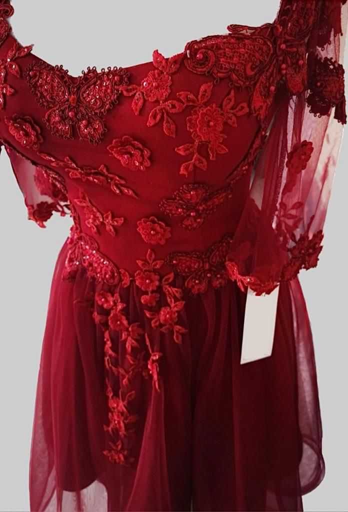 Rochie eleganta de gala rosu bordeaux marimea S