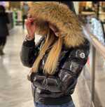 Geaca moncler blana naturala