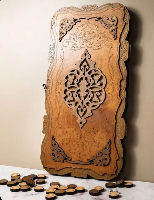 Скидка!Большие деревянные резные нарды 58 см, необычный подарок