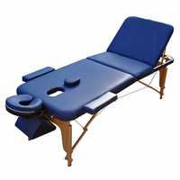 Дървена масажна маса / кушетка с 3 зони Zet-1047 размер М тъмносиня