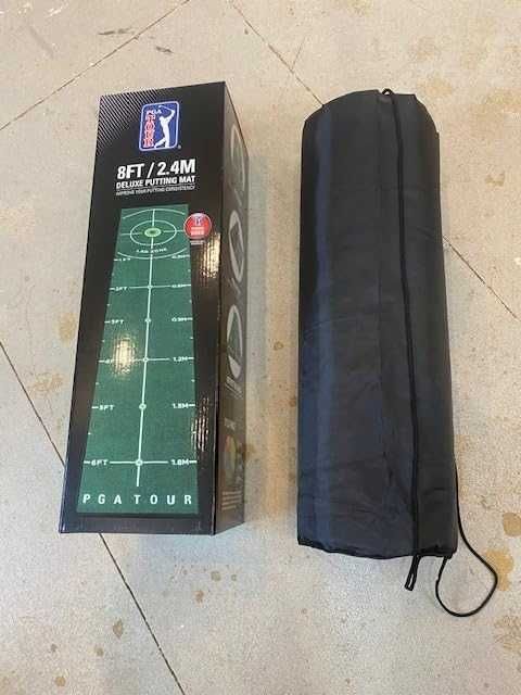 PGA Tour 8ft Deluxe Golf Putting Mat за голф, с насоки за обучение