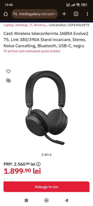 Casti Jabra Evolve 2 75
