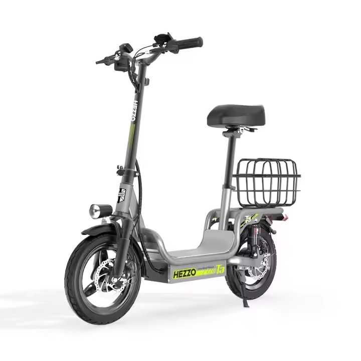 Сгъваем електрически велосипед HEZZO T3 с кош, 500W, 15Ah/48V