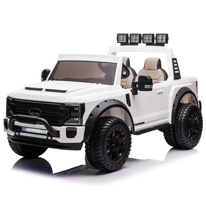 Masinuta electrica pentru copii Ford Super Duty F450, 4x4, 180W #Alb