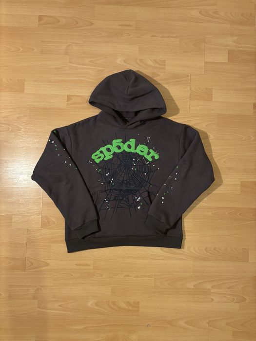 Sp5der hoodie сиво/зелено