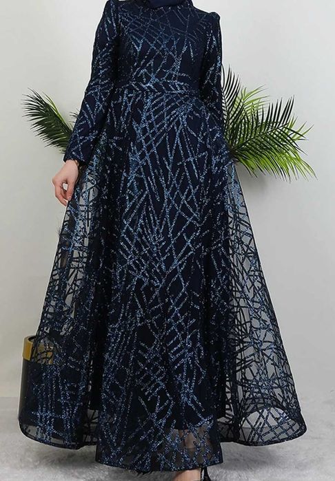 Рокля официална тъмно синя