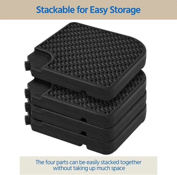 Baza umbrela 4 bucati, umplere cu apa sau nisip |R 592707 Black