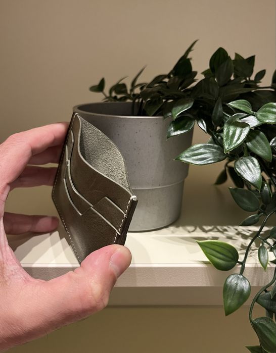 Cardholder din piele italiana full grain tabacita vegetal - 100%manual