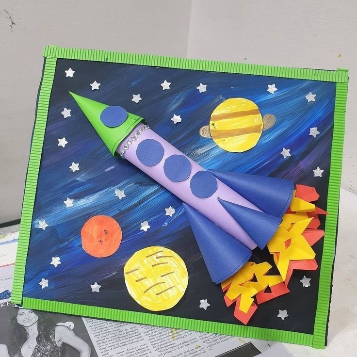 Поделки на день космонавтики дети творчество школа детский сад