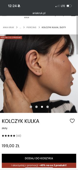 Cercel piercing aur 375