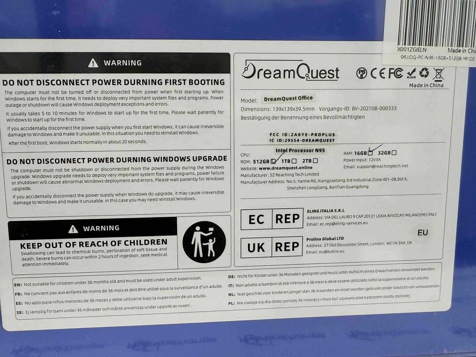 Mini PC DreamQuest Office 16/512GB Sigilat