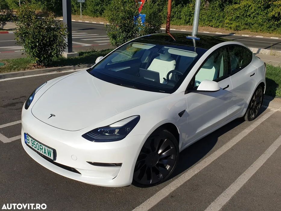 Tesla Model 3 Performance, Impecabil, TVA Deductibil, Garantie, Senzori de Parcare