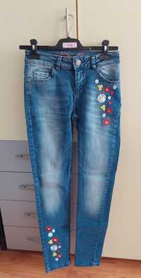 Blugi cu model floral Exotic Jeans