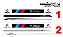 Stickere autocolante BMW M Performance / Power praguri, parasolar
