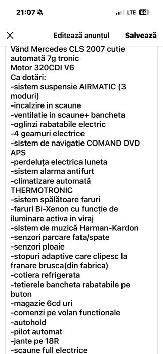 Vand sau schimb Mercedes Cls 320cdi