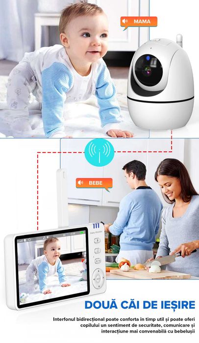 Baby Monitor WiFi Performtech™ NightVision HD, Suport Baby Monitor