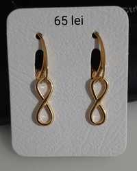 Cercei argint placat cu aur 14k