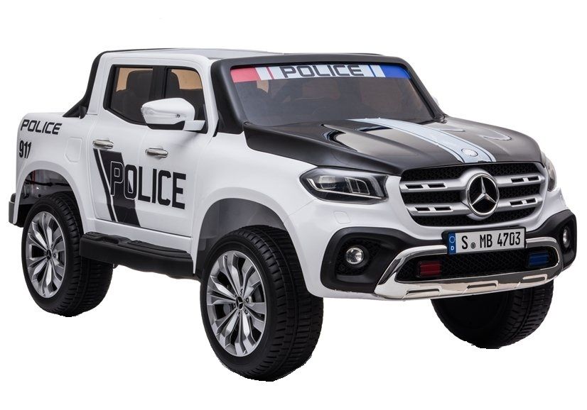 Masinuta electrica Mercedes POLICE X-Class 4x4 STANDARD #Alb