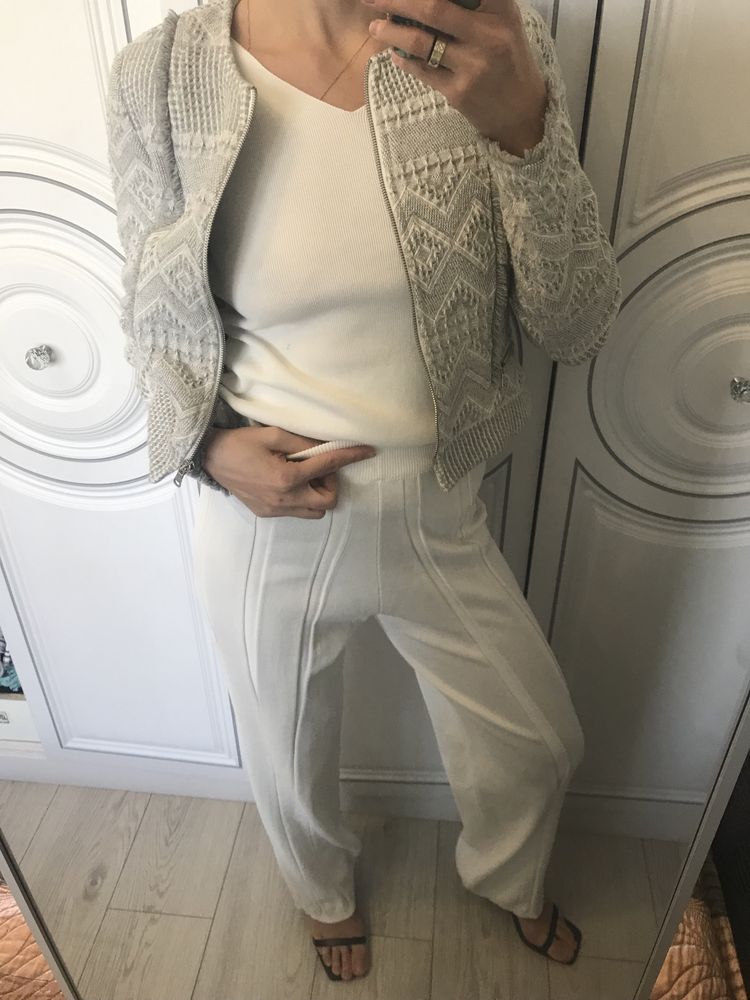 Пиджак zara костюм белый