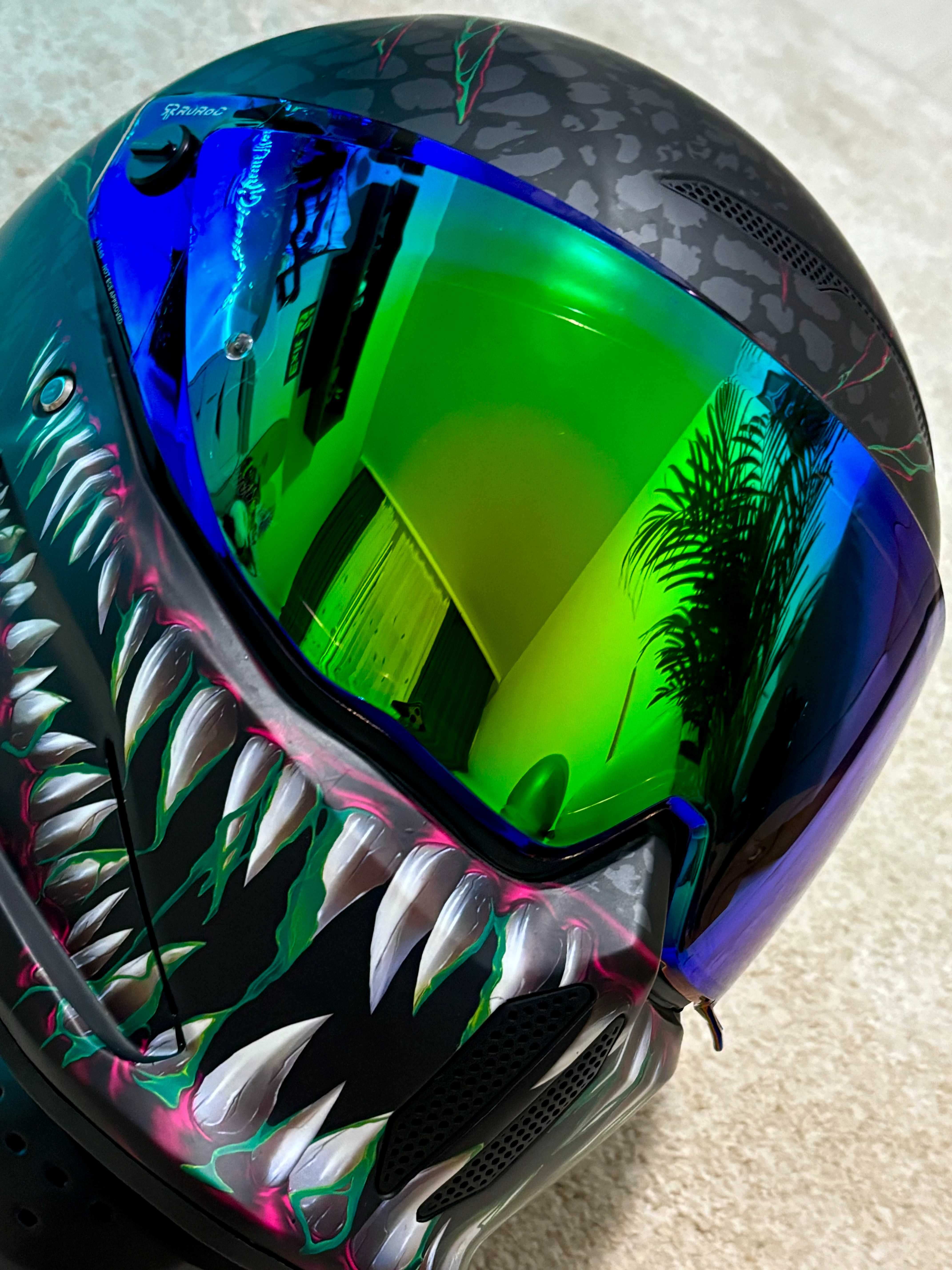 Casca Moto Ruroc Atlas Toxin + Viziere + Harman Cardon Intercom